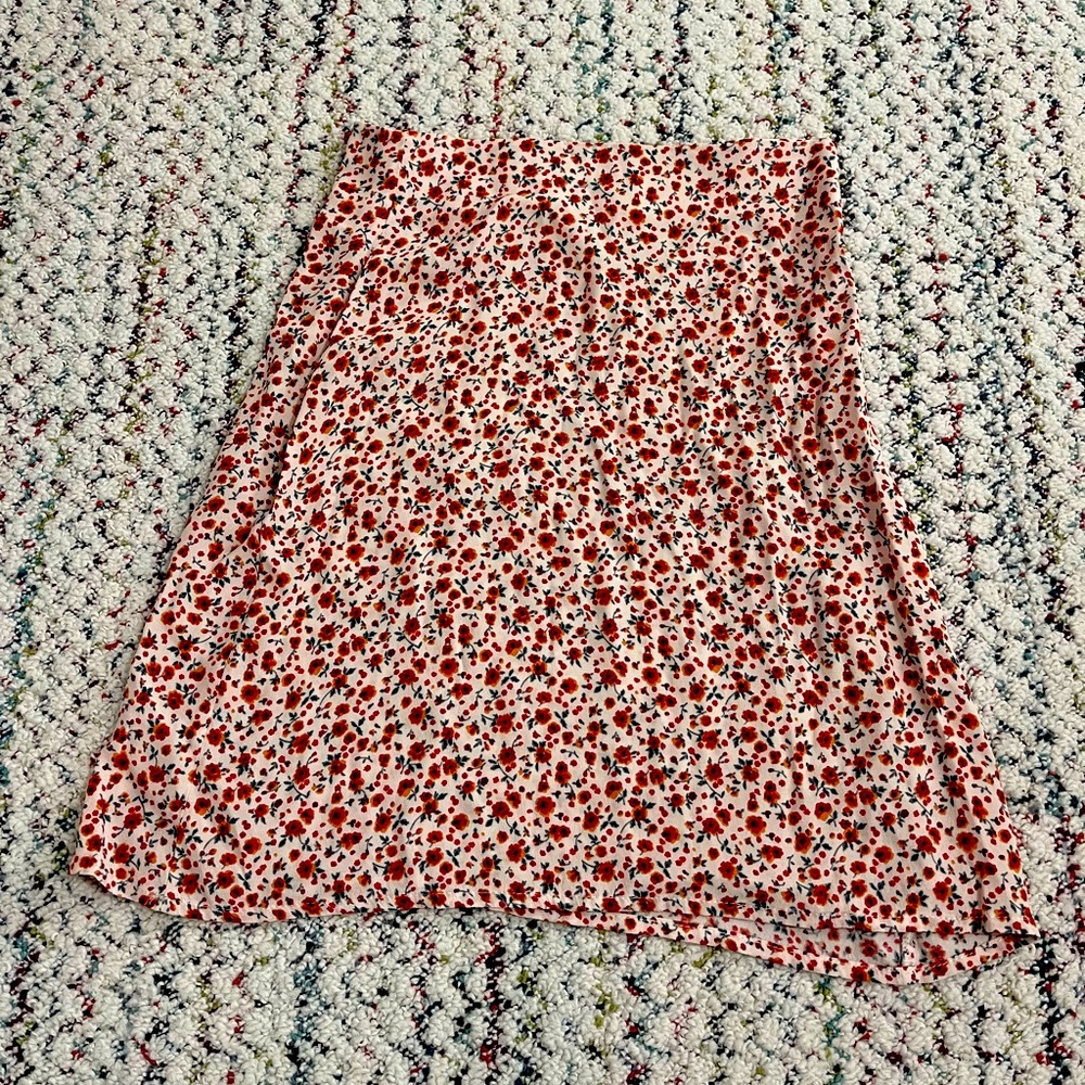 Brandy Melville Red Flower Skirt